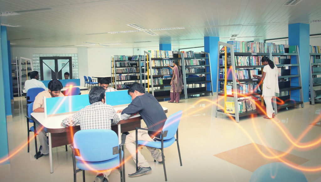 Students at library